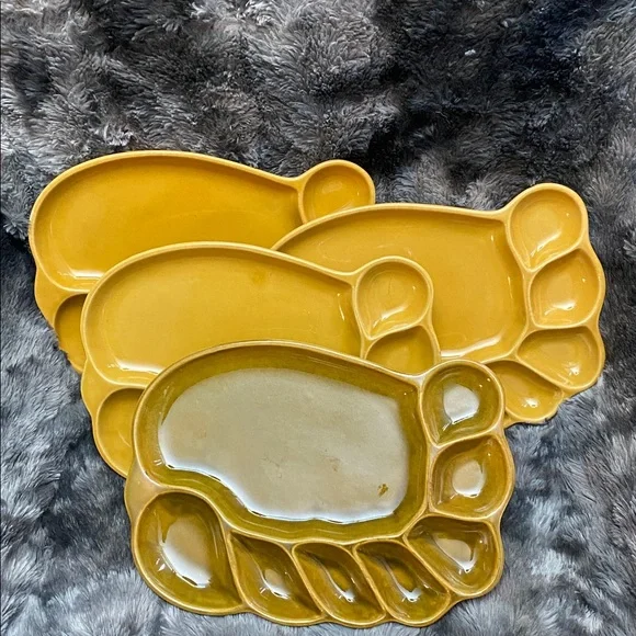 Vintage Set of 4 fondue plates - Picture 12 of 16